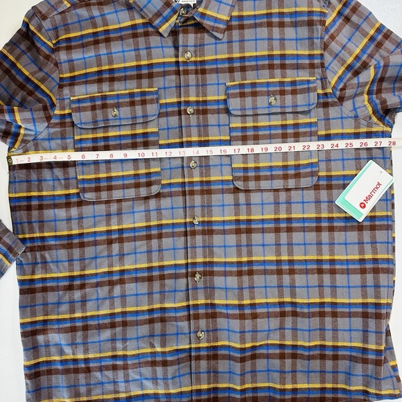Marmot Mountain Works Plaid Flannel Shirt Men's XXL 2TG Button Front Outdoor NWT - Picture 4 of 12